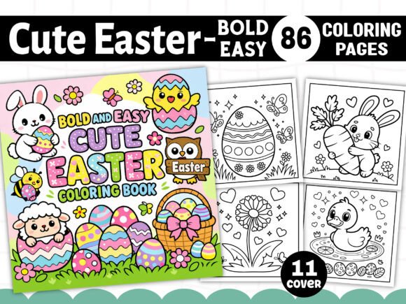 Bold and Easy Cute Easter Coloring Pages