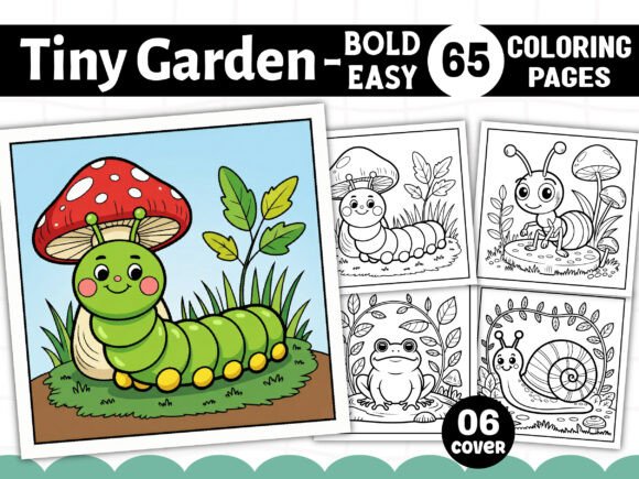 Bold and Easy Tiny Garden Coloring Pages