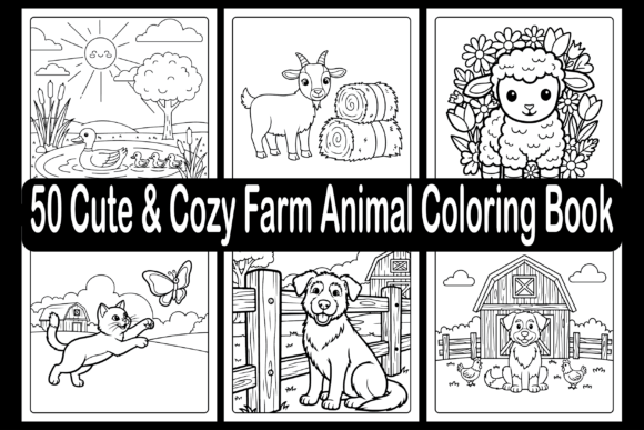 Cute Cozy Farm Animal Coloring Book