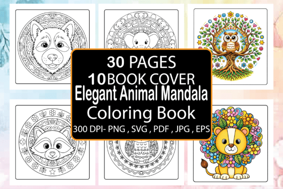 Elegant Animal Mandala Coloring Book