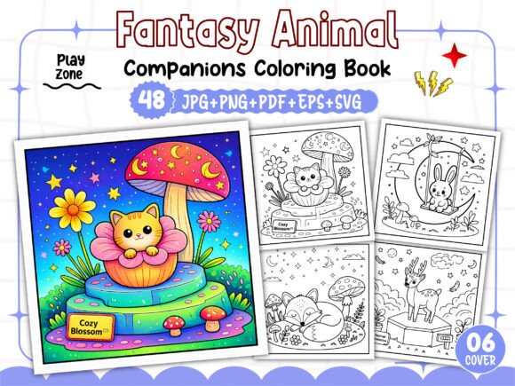 Fantasy Animal Companions Coloring Book
