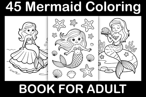 Mermaid Coloring Book: Create Unique KDP Interiors with High-Resolution Designs