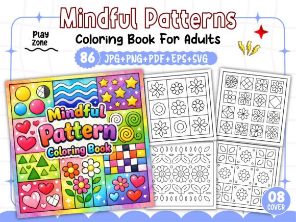 Mindful Patterns Coloring Pages for Adults