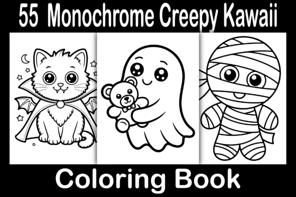 Monochrome Creepy Kawaii Coloring Book: A Unique Digital Resource for Artists and Entrepreneurs