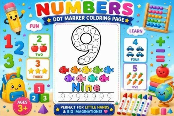 Numbers Dot Marker Coloring Page: A Creative Tool for Early Number Learning