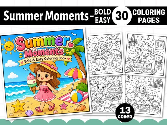 Summer Moments Bold Easy Coloring Book: More Than Just a Way to Pass the Time