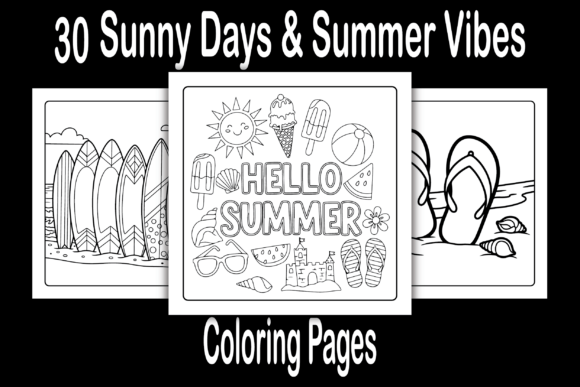 Sunny Days Summer Vibes Coloring Pages