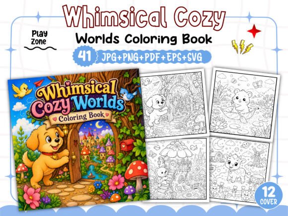 Whimsical Cozy Worlds Coloring Book: Crafting a Professional KDP Interior