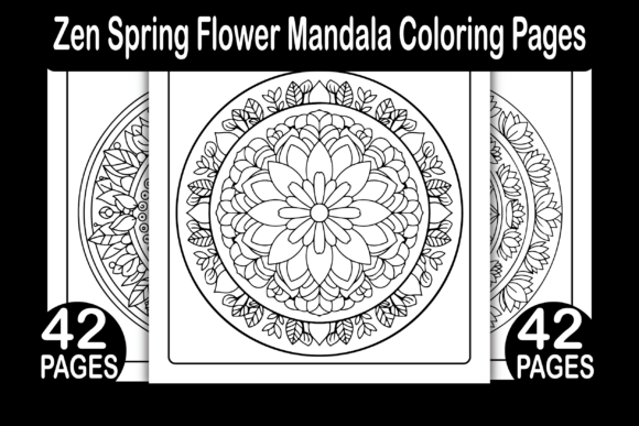 Zen Spring Flower Mandala Coloring Pages